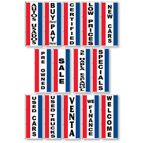 Red, White & Blue Display Master Flags | Car Dealership Flags