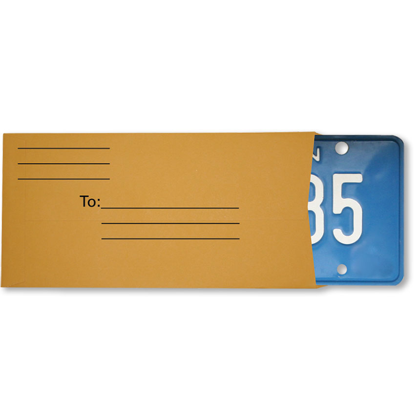 Moist & Seal Donkey Auto Products Blank License Plate Envelopes