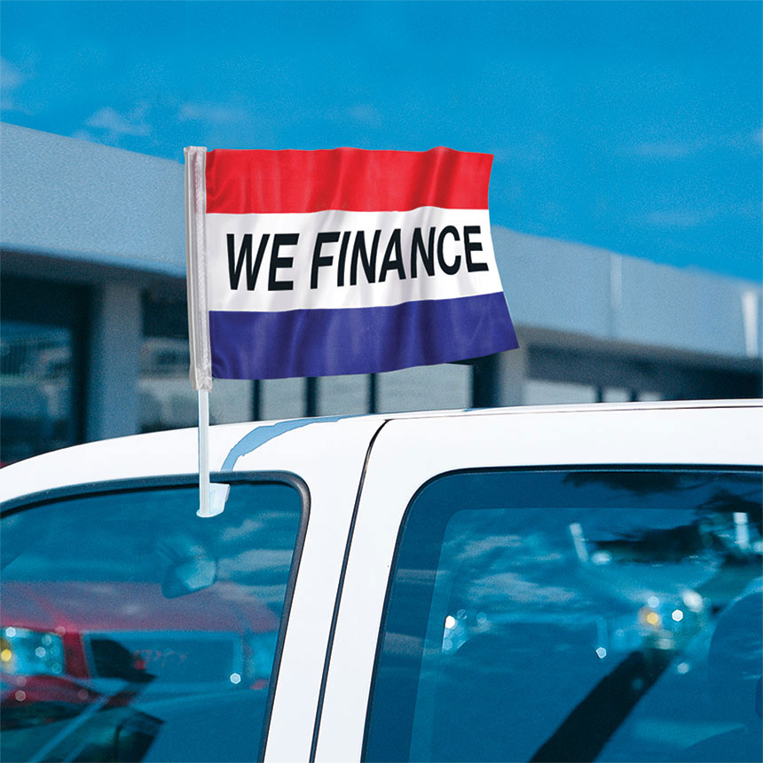 CAR DEALER SUPPLIES 60pc Pack Car Window Clip On Flags-We Finance
