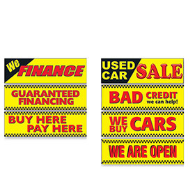 Car Dealer Windshield Stickers Slogans 25 packs 15" Mix n Match MULTI-Color Pack
