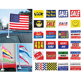 +CAR DEALER LOT Giant Advertise Swooper Flag for 15' Pole WE FINANCE red/blue 