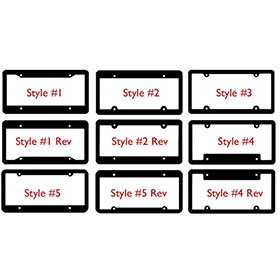 License Plate Frame Styles